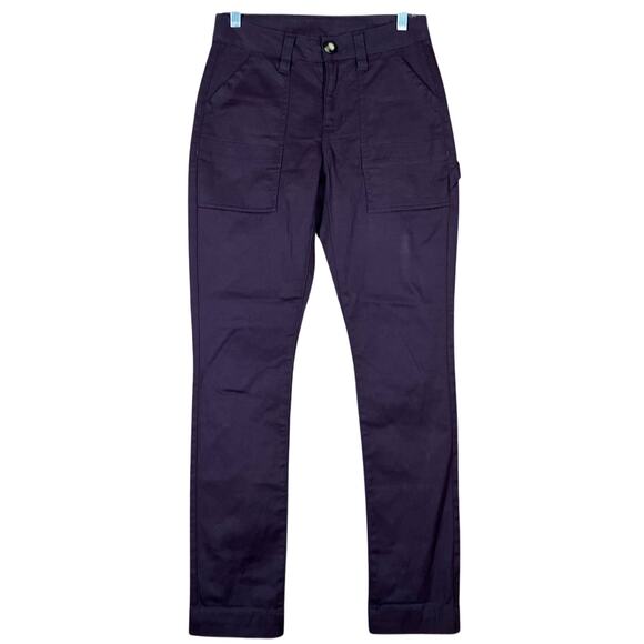 CAbi Womans Pants Plum The Carpenter Cargo Utility Low Rise Ankle Cotton 2 - Picture 1 of 11